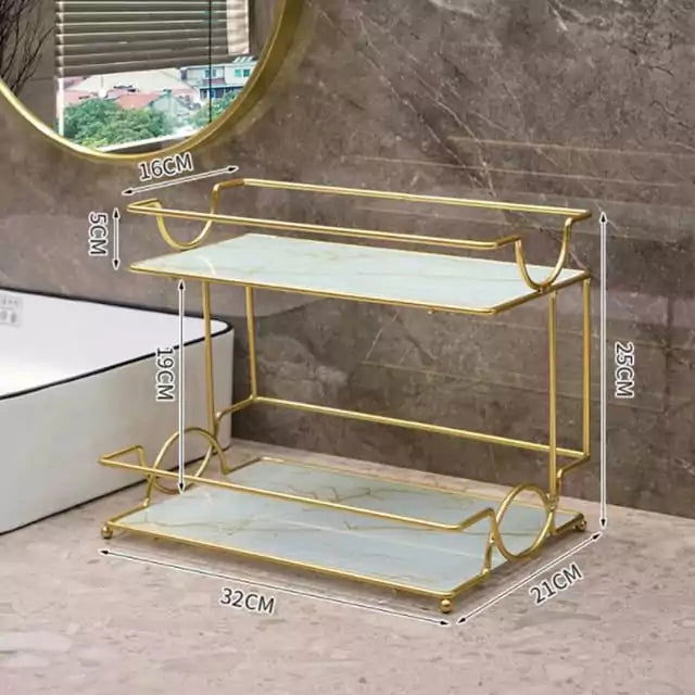 Curvy Design 2 Tier Shelf Organizer - Dukaanwali