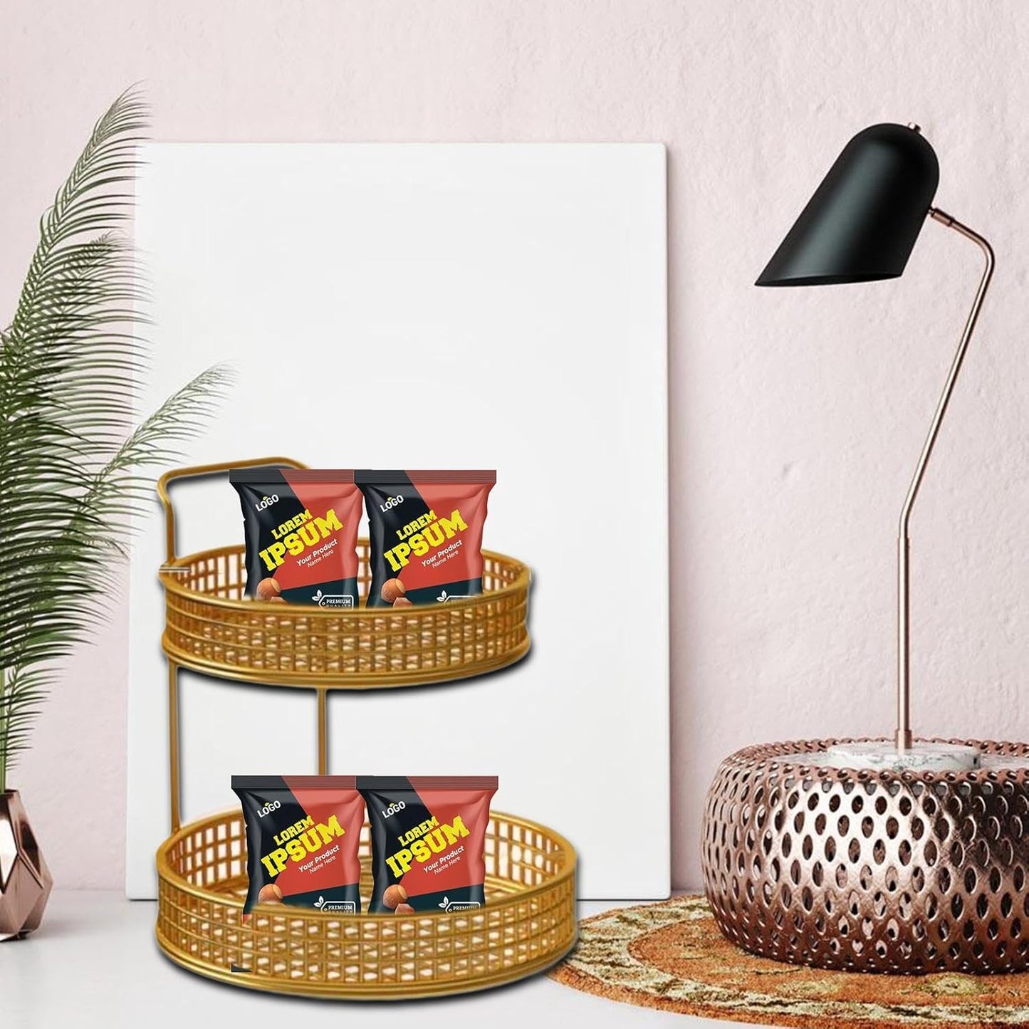 Golden Luxe 2-Tier Basket - Dukaanwali