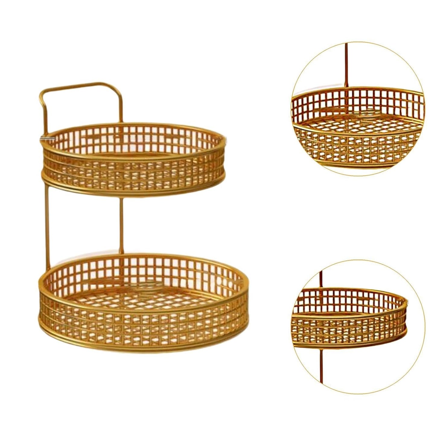 Golden Luxe 2-Tier Basket - Dukaanwali