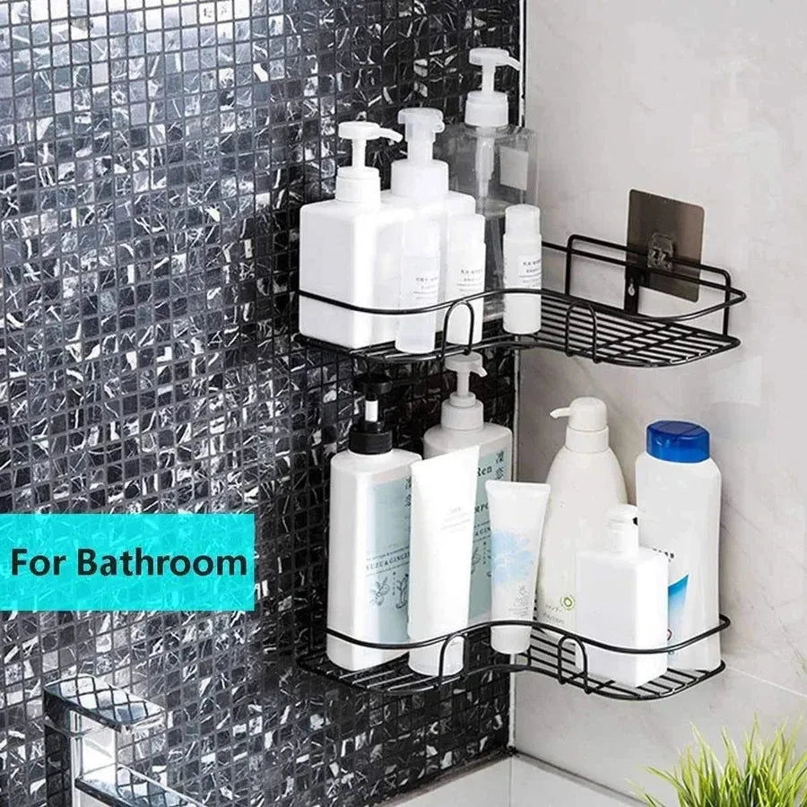 Metal Bathroom Corner Rack Storage Shelves - Dukaanwali