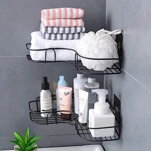 Metal Bathroom Corner Rack Storage Shelves - Dukaanwali