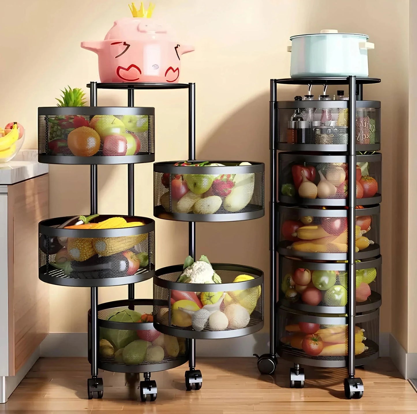 Premium Round Metal Trolley Dukaanwali - Dukaanwali
