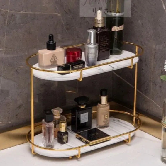 2 Tier Oval Cosmetic Rack – Makeup & Storage Stand