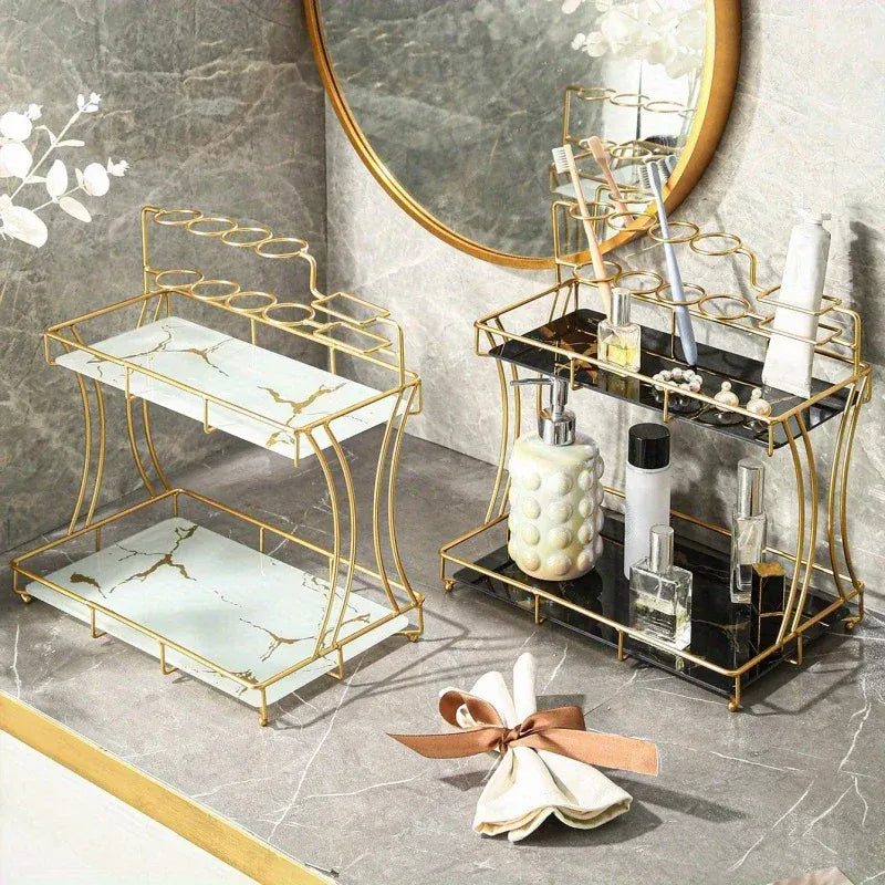 2 Tier Bathroom Vanity Organizer – Makeup & Skincare Shelf