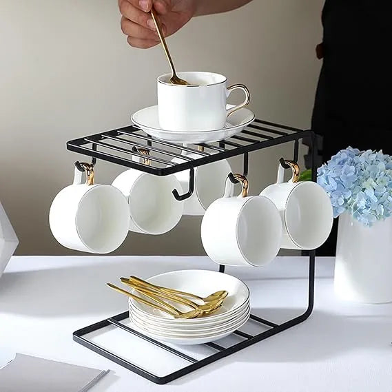 6 Mug Stand – Tea & Coffee Cup Holder for Home & Office