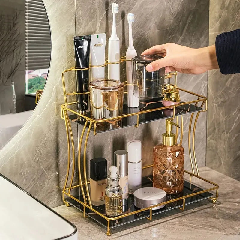 2 Tier Bathroom Vanity Organizer – Makeup & Skincare Shelf