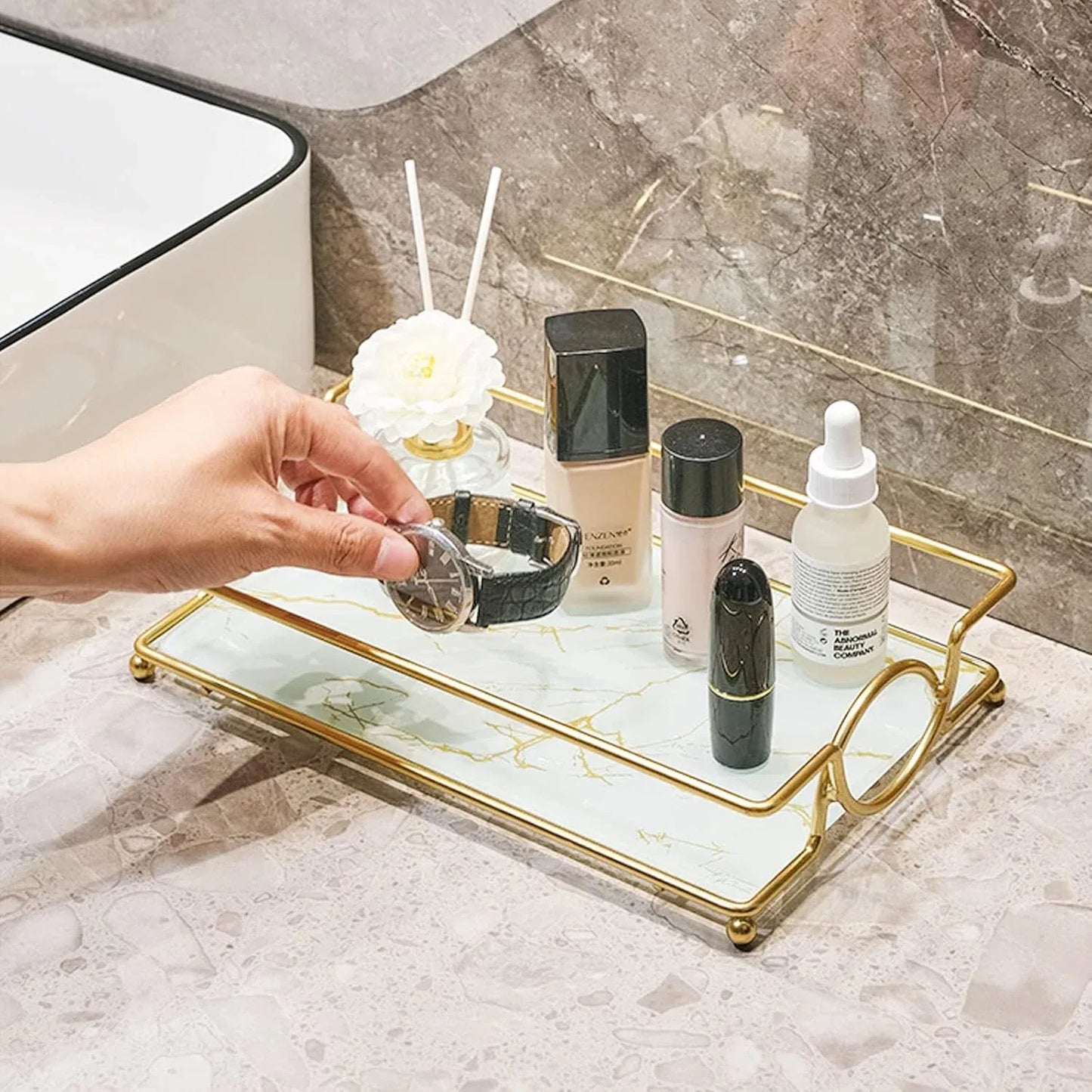 Decorative Vanity Tray for Skincare, Perfumes & Essentials