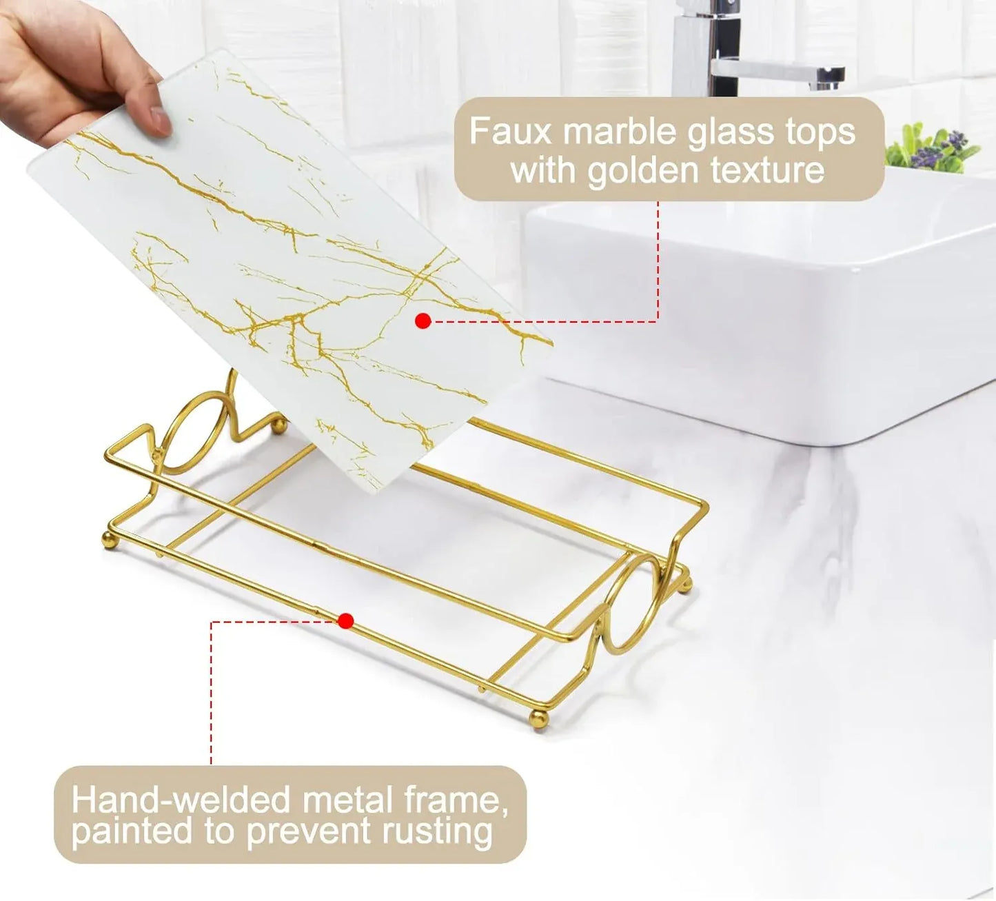 Decorative Vanity Tray for Skincare, Perfumes & Essentials