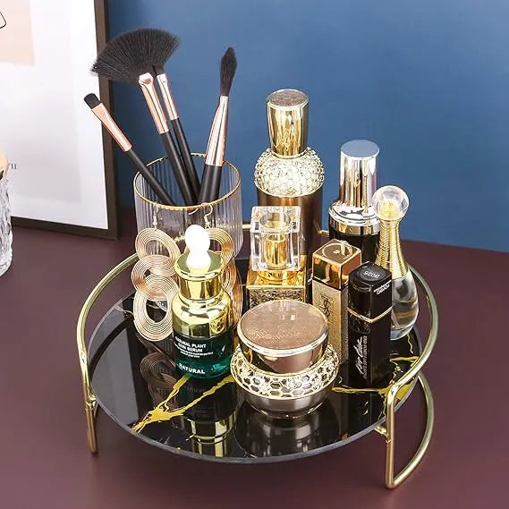 Makeup & Skincare Organizer Rack with Iron Frame & Serving Tray – Pakistan