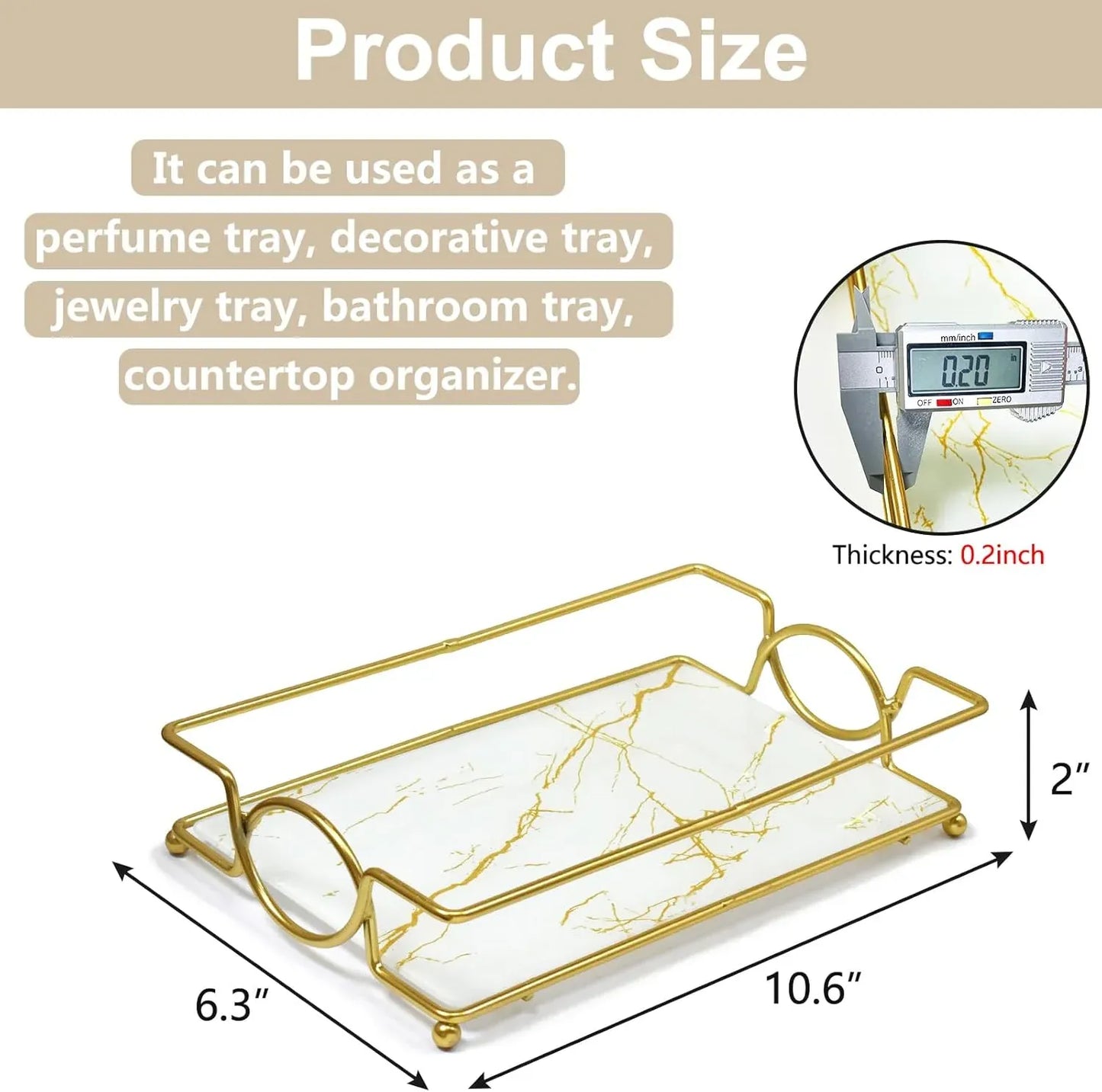 Decorative Vanity Tray for Skincare, Perfumes & Essentials