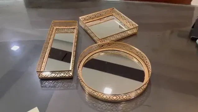 Mirror Tray For Serving Dessert, Frutis Bathroom Tray
