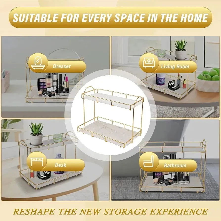 2 layer luxury Cosmetic Organizer - Dukaanwali