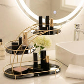 3-Tier Gold Cosmetic Organizer for Vanity Table