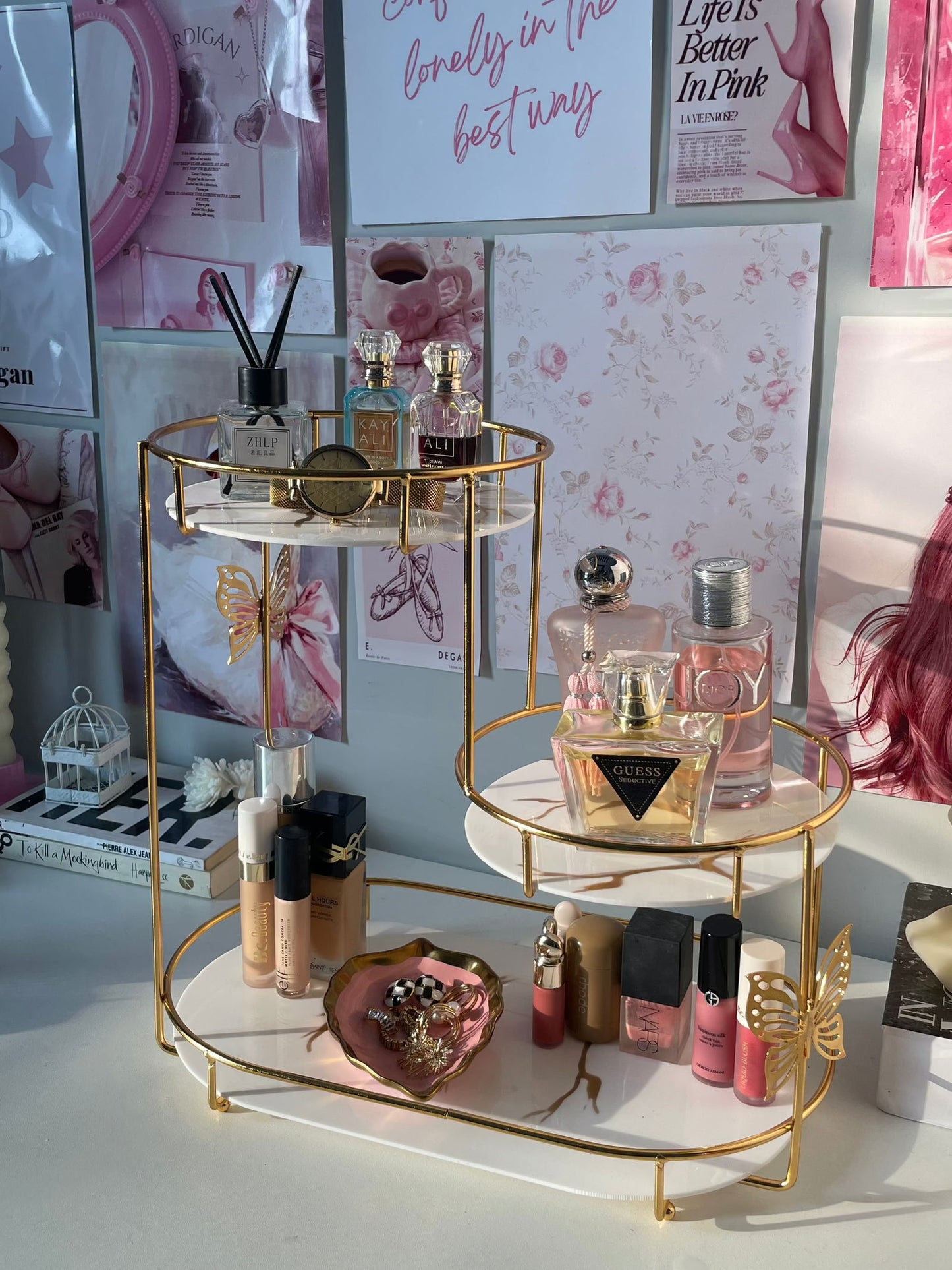 3 Layer  Storage Rack with butterfly charms - Dukaanwali