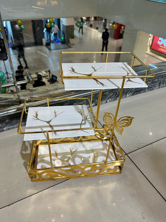 3 layer square with butterfly Charm Multi Purpose rack - Dukaanwali