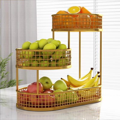 3 layer fruit flat base organiser| Multi Purpose Rack