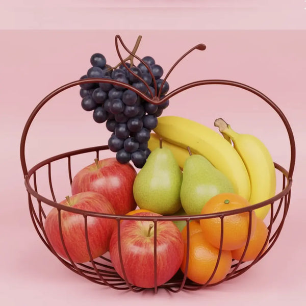 Apple Shaped Metal Fruit Basket Rack
