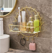 Bathroom Shelf Bathroom Shelf Wall Mounted Metal Towel Rack - Dukaanwali