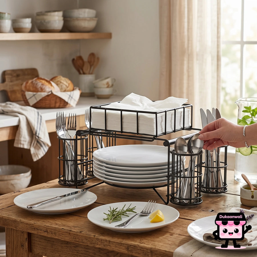 Countertop Plate & Cutlery Stand