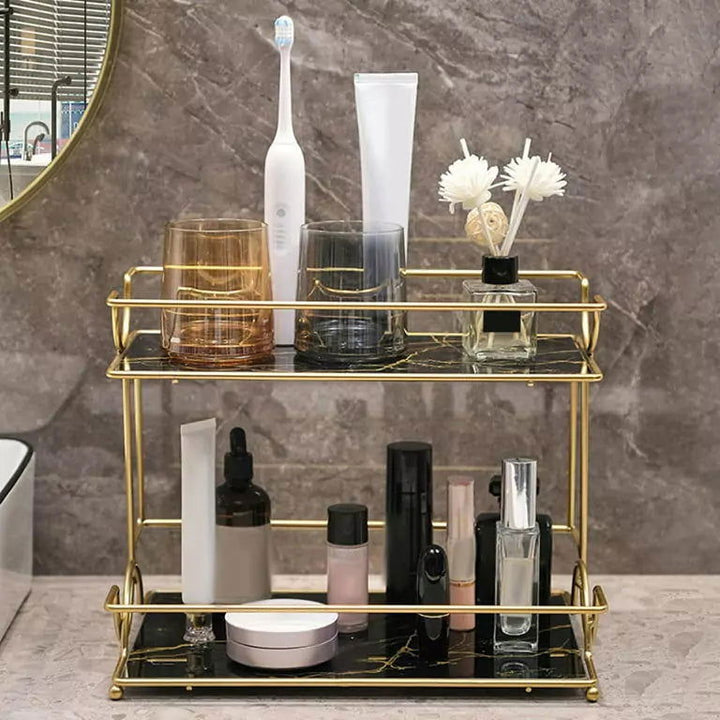 Curvy Design 2 Tier Shelf Organizer - Dukaanwali
