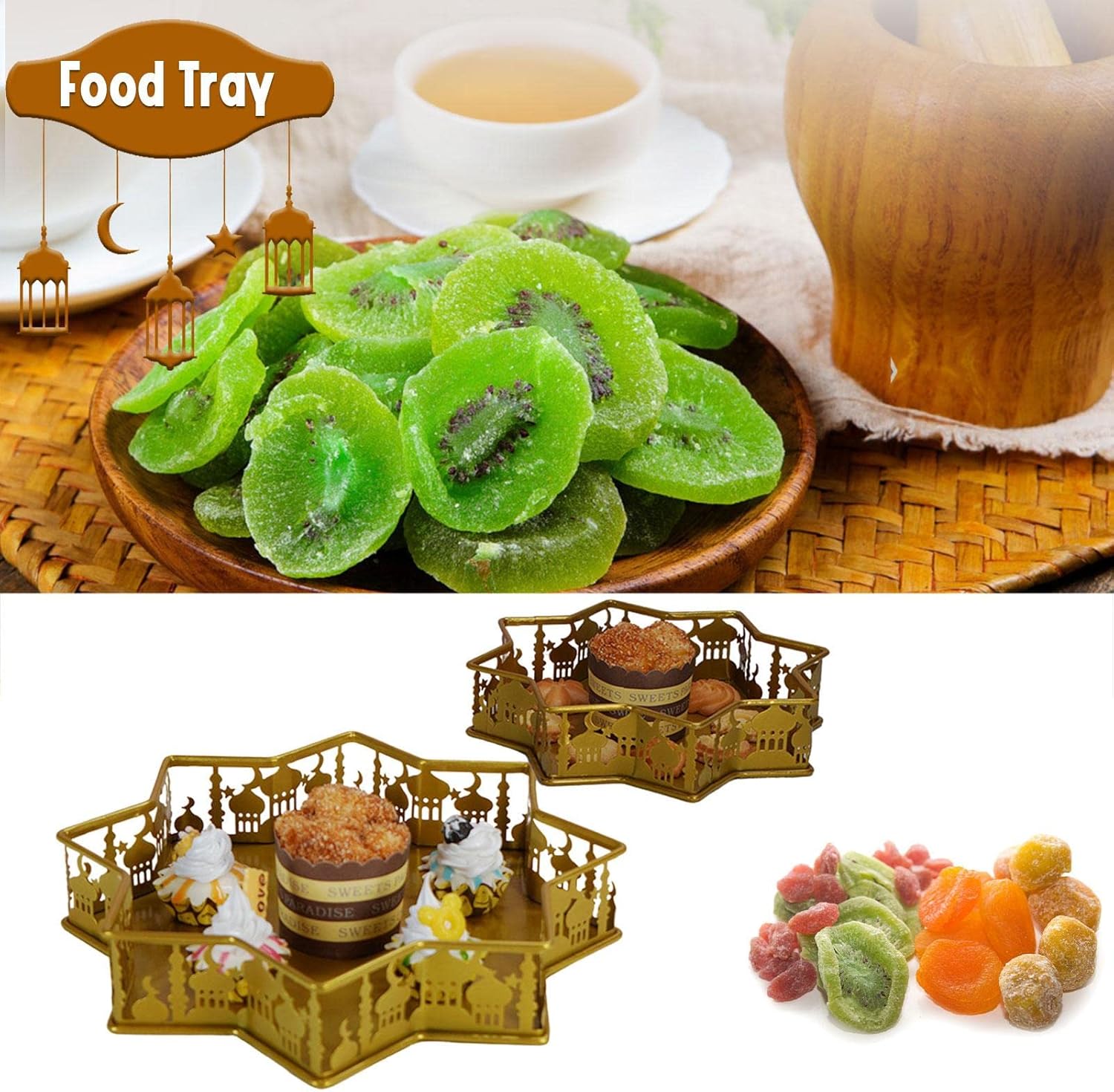 Eid Serving Tray Star Shaped Ramadan Tray - Dukaanwali