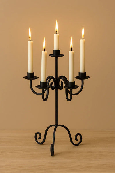 Elegant 5 arm metal candle holder Pakistan