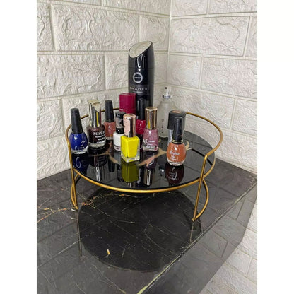 Elegant Iron Art Skincare & Makeup Storage Rack with Serving Tray - Dukaanwali  - 