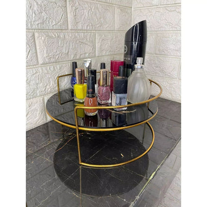 Elegant Iron Art Skincare & Makeup Storage Rack with Serving Tray - Dukaanwali  - 