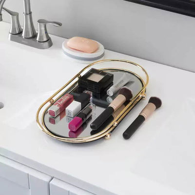Home Basics Luxury Mirror Vanity Tray - Dukaanwali