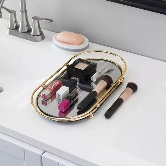 Home Basics Luxury Mirror Vanity Tray - Dukaanwali