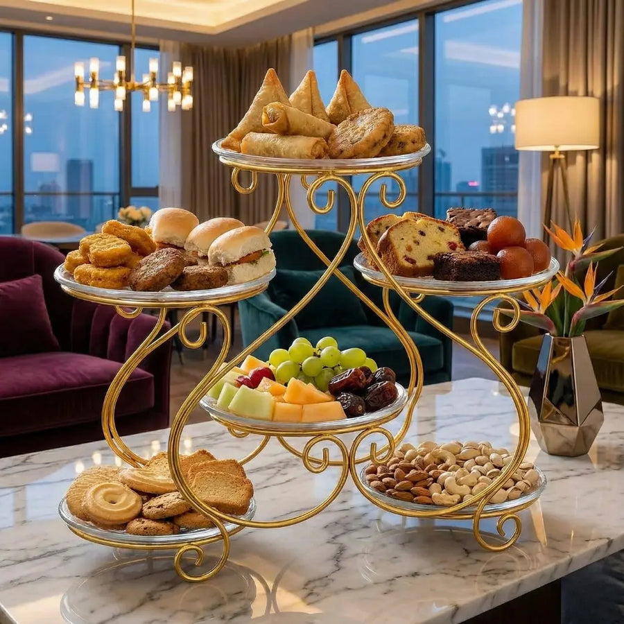 Luxury Gold Multi-Tier Serving & Fruit Stand