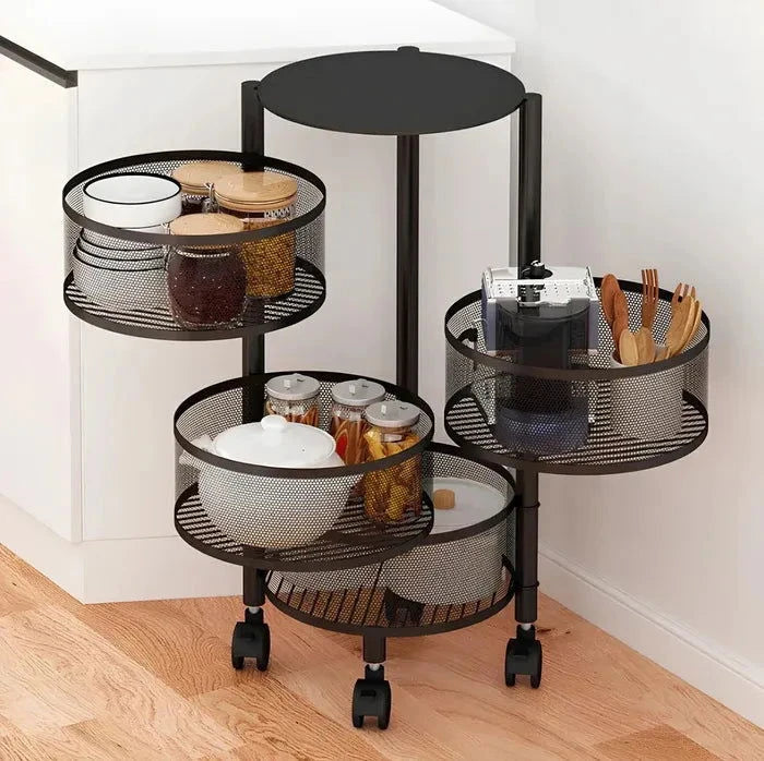 Premium Round Metal Trolley Dukaanwali - Dukaanwali