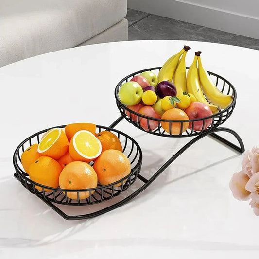 Round Metal Fruit Basket for Kitchen and table - Dukaanwali