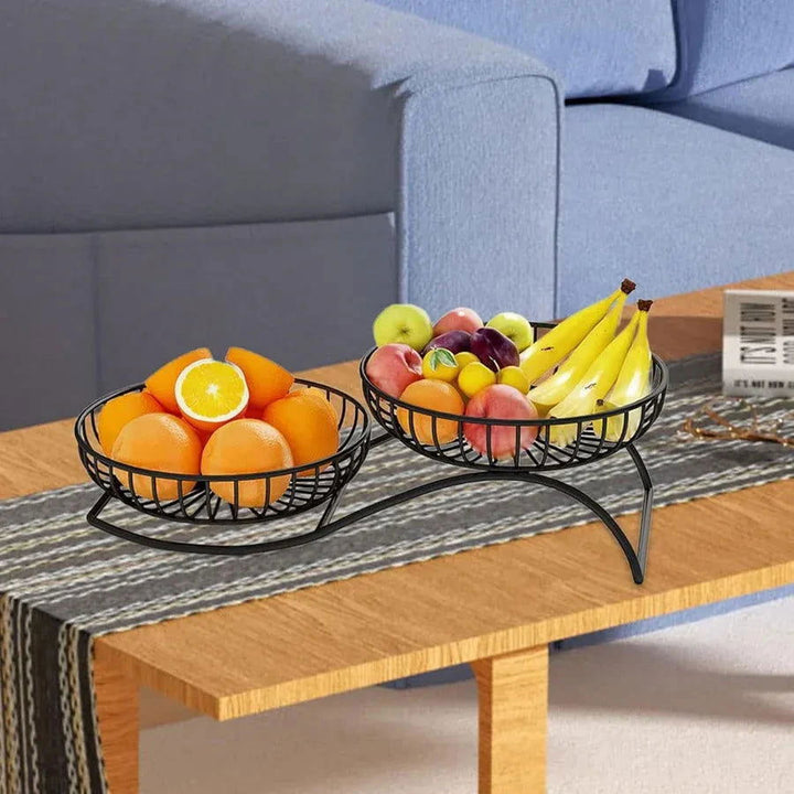 Round Metal Fruit Basket for Kitchen and table - Dukaanwali