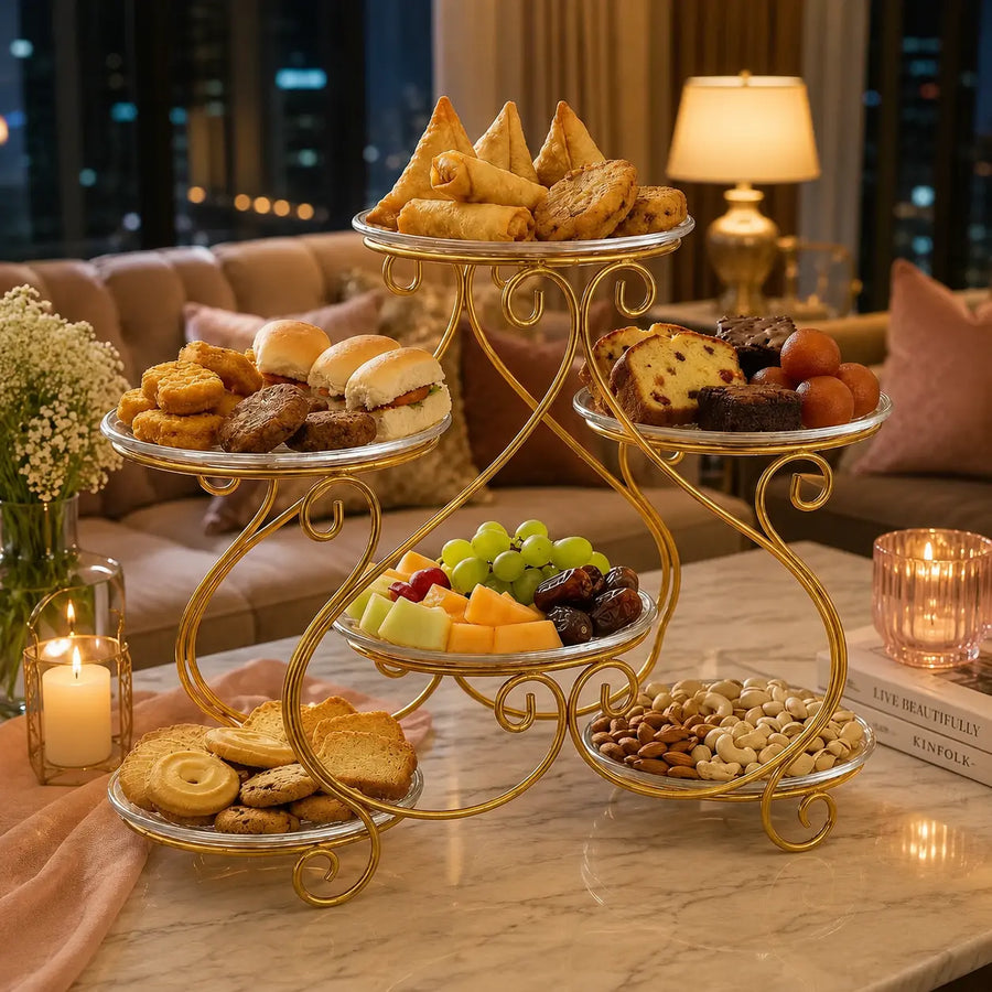 Luxury Gold Multi-Tier Serving & Fruit Stand