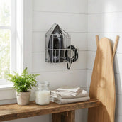 Wall Mounted Iron Holder with Wire Basket