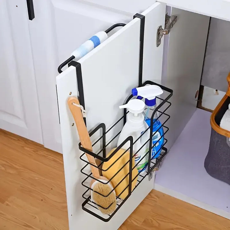 Minimalist black metal rack for cabinet use
