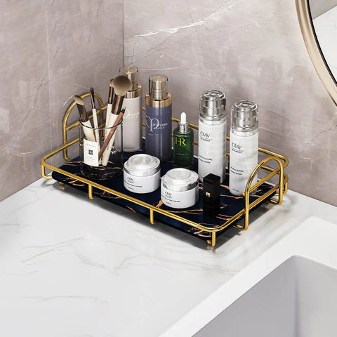 Luxury Golden Display Tray for Makeup, Lipstick, Perfume & Jewelry
