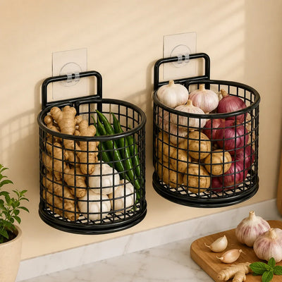 Wall-Mounted Kitchen Storage Basket