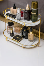 2 Tier Oval Cosmetic Rack – Makeup & Storage Stand