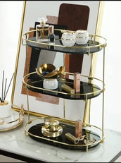 3 Layer Multipurpose Rack – Gold Luxury Organizer