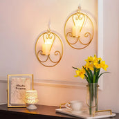 Wall-Mounted Iron Tealight Candle Holders – Decorative Metal Wall Sconces for Home Décor