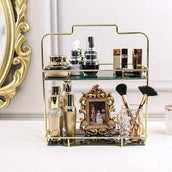 2 Tier Bathroom Organizer - Cosmetic Storage Shelf for Dresser & Countertop
