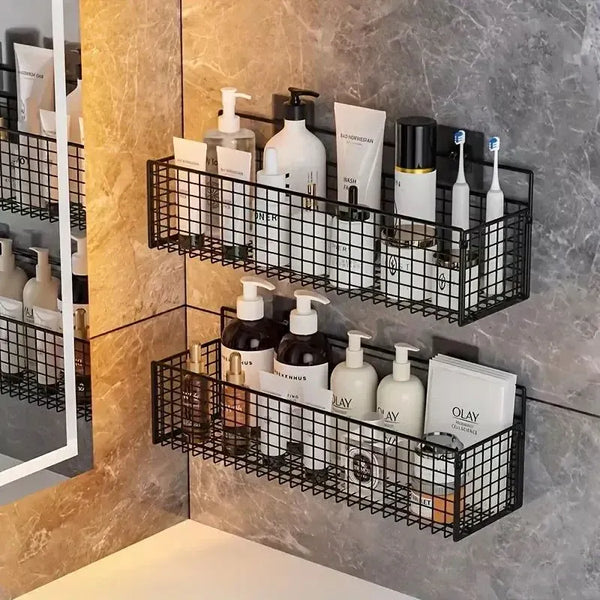 Set of 2 Wall Mounted Metal Storage Racks