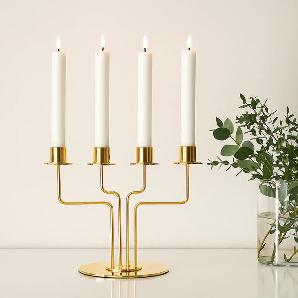 Golden Brass Candle Stand