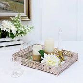 Rectangle Mirrored Vanity Tray - Wedding, Party & Makeup Organizer